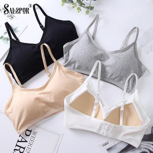 Generic Salspor Cotton Bra For Women Fixed Pads Sports Shockproof