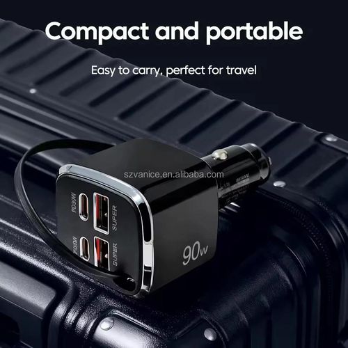 Generic 90W QC3.0 PD Car Charger with Retractable Type-C Cable – Fast Charging USB-C Car Adapter - image 3
