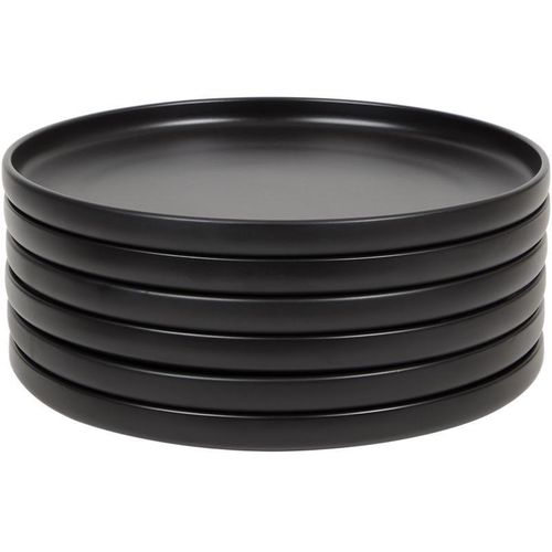 product_image_name-Generic-Stoneware Quality Flat Dinning Plate __ Black __6 pcs-3