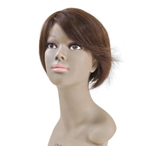 Black Pearl Noble Bob Wig Human Natural Hair Side Swept Bangs - image 3