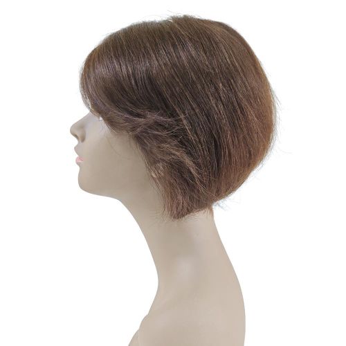 Black Pearl Noble Bob Wig Human Natural Hair Side Swept Bangs - image 4