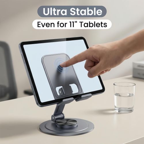 Generic Adjustable Phone Stand – Foldable Aluminum Tablet Holder, Stable Desk Stand for iPhone & Android - image 3