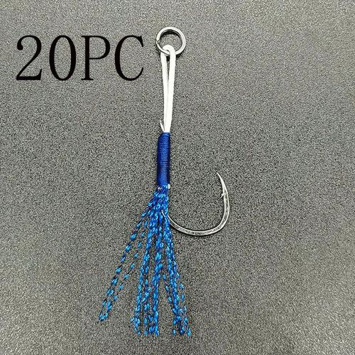 20pcs/Lot Fishing Slow Jigging Cast Jigs Assist Hook Barbed Single Jig Hooks