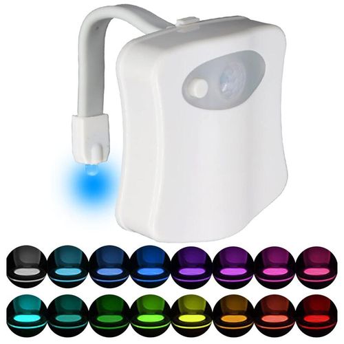 PIR Motion Sensor Toilet Night Light 8 Colors Changing Toilet Bowl  Nightlight Bathroom Backlight Battery Power