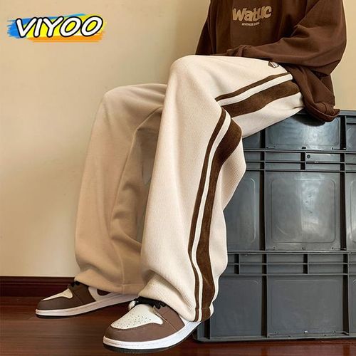 Mens Casual Corduroy Pants Fashion Sweatpants Baggy Hip Hop Drawstring  Trousers