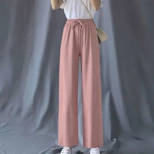 Fashion (Pink 3)New Autumn Women Chiffon Pants Wide Leg Pants High