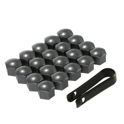 Wheel Nut Cover, black, 20pcs, 17mm