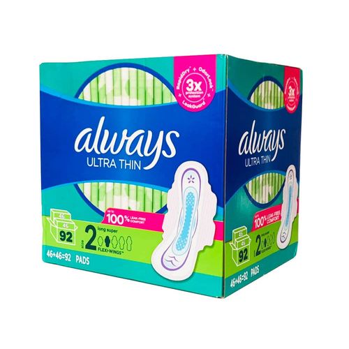 Always Ultra Thin Pads with Wings Long Super Absorbency Size 2