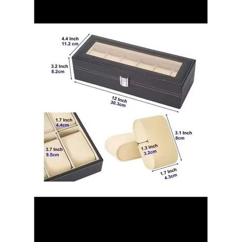 product_image_name-Fashion-Wrist Watch & Jewelry Storage Box - 6 Slots-2