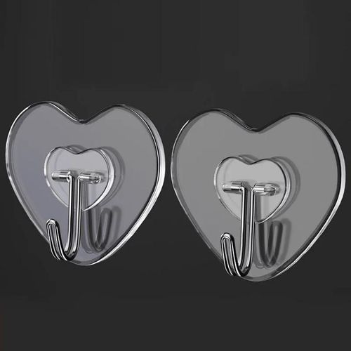product_image_name-Generic-Strong Adhesive Kitchen Bathroom Heart Shape Wall Hangers Hooks-2
