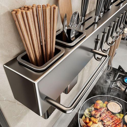 Storage Solutions 60cm Carbon Steel Wall Mounted Kitchen Organizer Rack - image 2