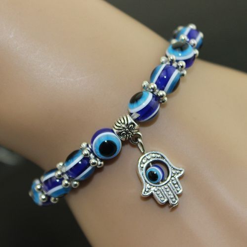 Fashion Blue Eye Detail Bead Bracelet With Hand Of Hamsa Jumia