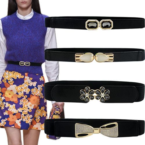 Aomei Women's Belts Elastic Waist Belt Imitation Diamond Black | Jumia ...