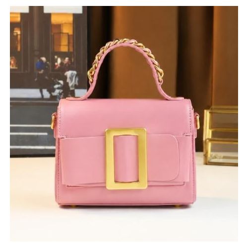 Fashion Ladies Buckle Belt Handbag- Pink