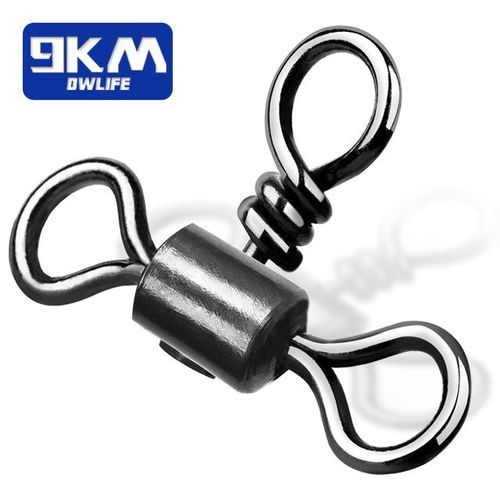 Generic Triple Swivel 25~100pcs Stainless Brass Rolling 3 Way Swivels  Fishing Line Connector Tackle Jigging Rigs Surf Fishing Bottom Rig