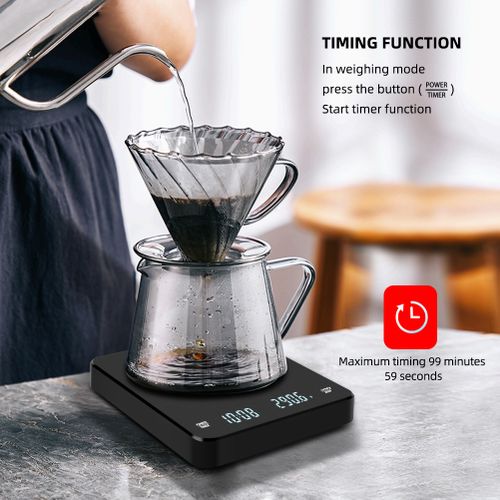 Digital Coffee Scale with Timer Espresso Scale LED Hidden Screen USB  Recharge