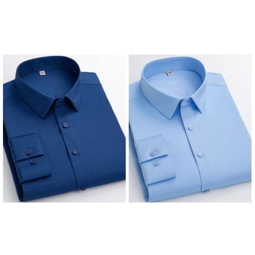 Fashion 2in1 CORPORATE LONG-SLEEVE SHIRT FOR MEN - Sky Blue, Navy Blue ...