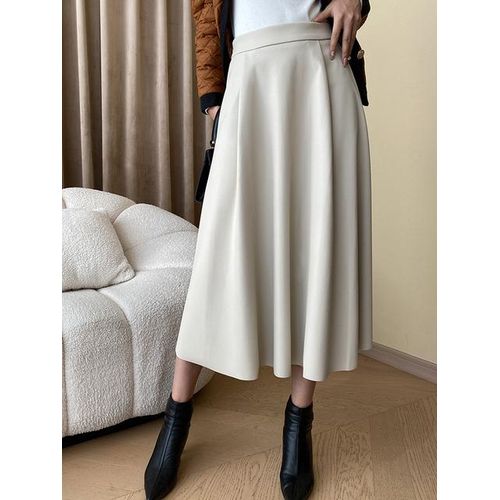 Generic Lanmrem Vintage Leather Skirt Women High Waist A Line Loose Mid Length Solid Color Skirts Casual 2024 Spring New 2aa3849 Jumia Nigeria