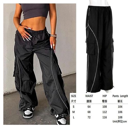Generic Baggy Jogging Track Pants Hippie Women Y2k Black Cargo Low Rise Sports Oversize Wide Leg Trousers Streetwear 90s Vintage Clothes Jumia Nigeria