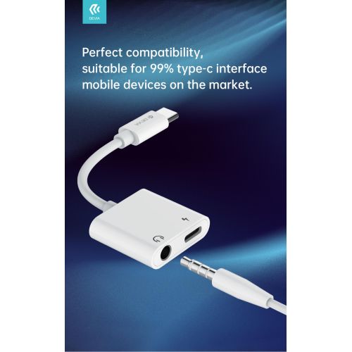 Devia Type-C to Type-C+DC 3.5 Adapter Converter