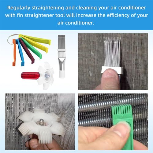 5pcs Air Conditioner Condenser Comb Stainless Steel Cleaning Brush