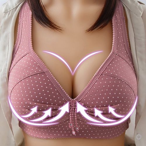 Women Back Buckle Cotton Bra Wire Free Plus Size Underwear Widened Shoulder  Straps Female Comfort Breast Cover Brasieres 