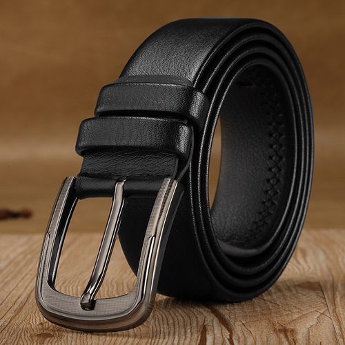 Mens Smart Black Leather Jeans Belt - BELT DESIGNS