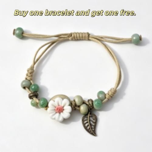 Generic Women Handmade Bracelet Adjustable with Flower