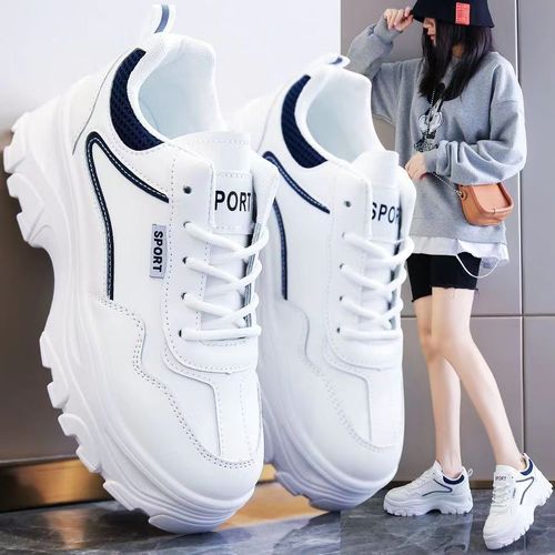 product_image_name-Fashion-New Female Cat Sole Laceup Sneakers - White B-1