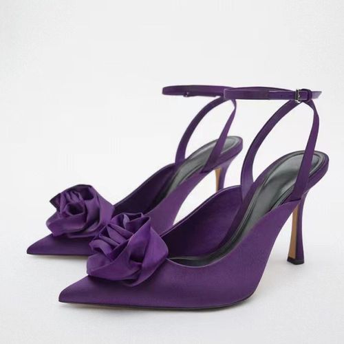 Amazon.com | Women's Chunky High Heel Bridal Sandal Open Toe Cross Strap  Dress Shoes for Wedding Evening Homecoming Prom,Dark Purple,11 | Heeled  Sandals