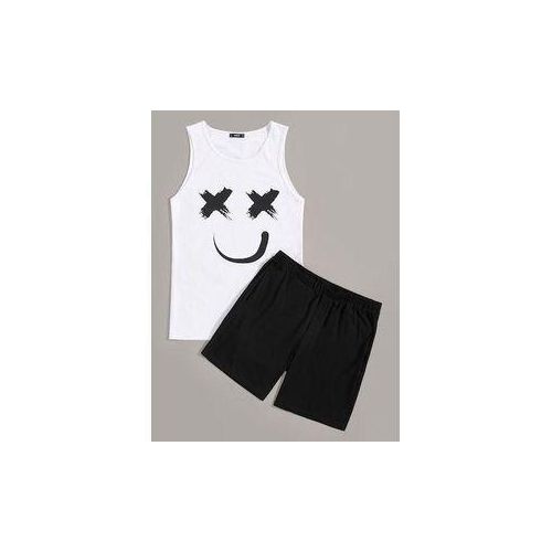 Fashion COTTON  PRINTED SLEEVELESS  TOP WITH SORT