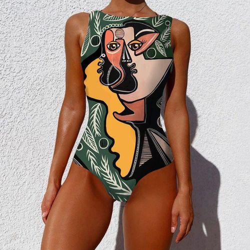 Details of One Piece Swimsuit Women Swimwear Monokini Swimming Suit Retro  Vintage Bathing Suit Beachwear Slim Swim Wear S~2xl