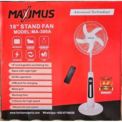 product_image_name-Maximus- 18" Rechargeable Stand Fan- 18 Inches Household Standing Fan with Remote Control-1