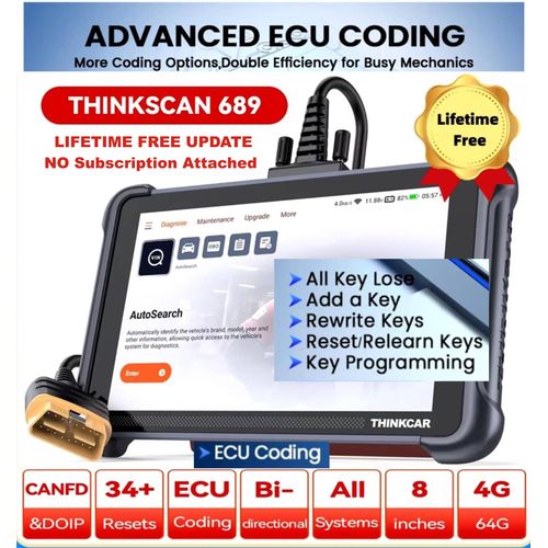 Thinkcar THINKSCAN 689 Car Scanner Full System+Reset+IMMO+ECU CANFD&DoIP Lifetime Free