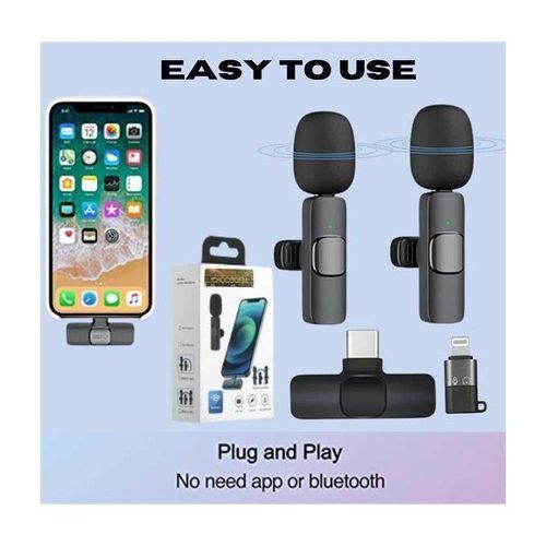 Generic ortable Wireless Lavalier Microphone MINI Mic Live For Android & Iphone-black