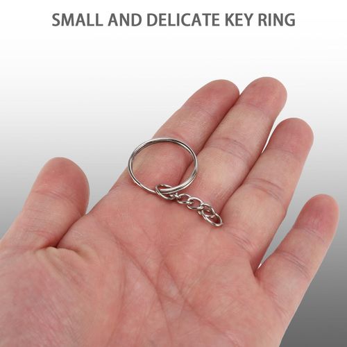 200Pcs Split Key Chain Rings with Chain Silver Key Ring and Open Jump Rings  Bulk for Crafts DIY (1 Inch/25mm)