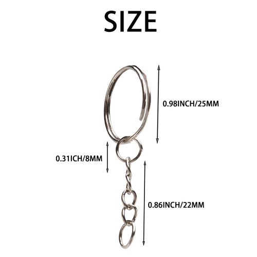 200Pcs Split Key Chain Rings with Chain Silver Key Ring and Open Jump Rings  Bulk for