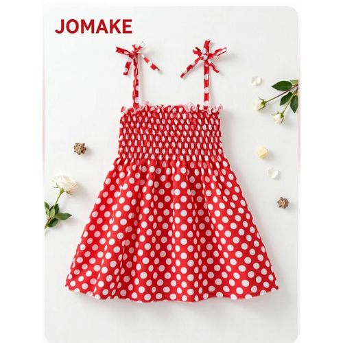 JOMAKE 1-7 Years Girls' Strappy DressRed background with white dots |  Jumia Nigeria