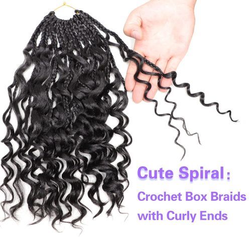 Generic Box Braid Crochet Hair - 8packs Goddess Braiding With Curly