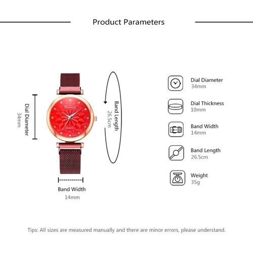 product_image_name-Fashion-Women’s Red Floral Quartz Watch & Bracelet 5-Piece Gift Set – Chic Party Ready-8