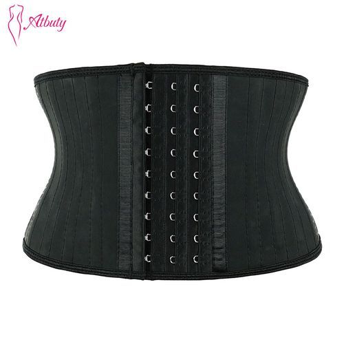 Black Full Body Shaper Latex Waist Trainer Cincher Underbust