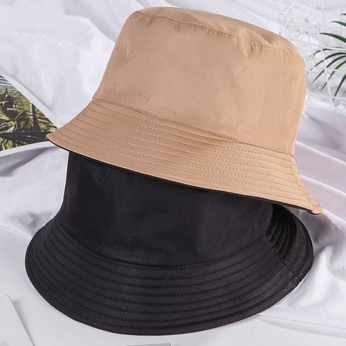 Fashion Double-sided Wearing Cap Solid Color Bucket Hat Men Women