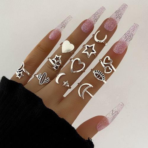 Fashion rings for women girlsclover flowers opening adjustable female hand  index finger ring