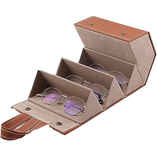 product_image_name-Generic-Portable Glasses Organizer Multi-Slot Eyeglasses Storage Display Travel Folding Sunglasses PU Leather Case-4