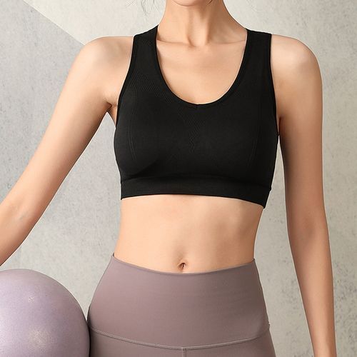 Fashion Sports Bra For Women Crop Tank Tops Fitness With Removable  Cups（Black）