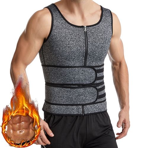 US Mens Neoprene Sauna Sweat Vest Body Shaper Waist Trainer Fat Burner  Fitness