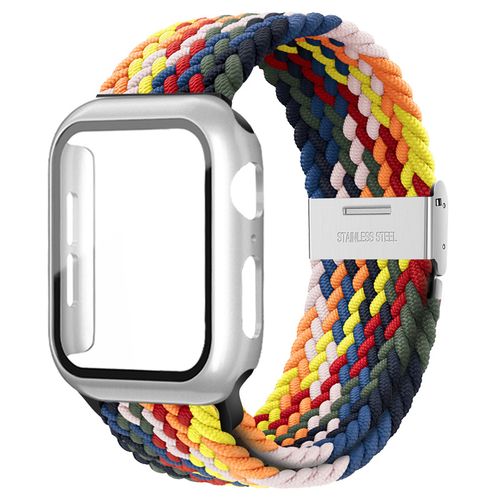 Generic rainbow Black Braided Solo Loop Case strap For Apple