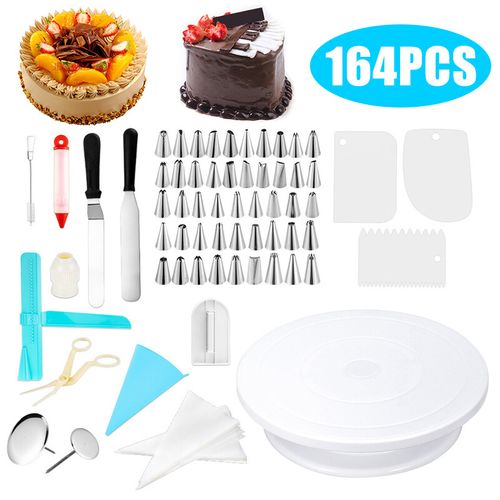 Cake Decorating Supplies Turntable Piping Tip Nozzle Pastry Bag