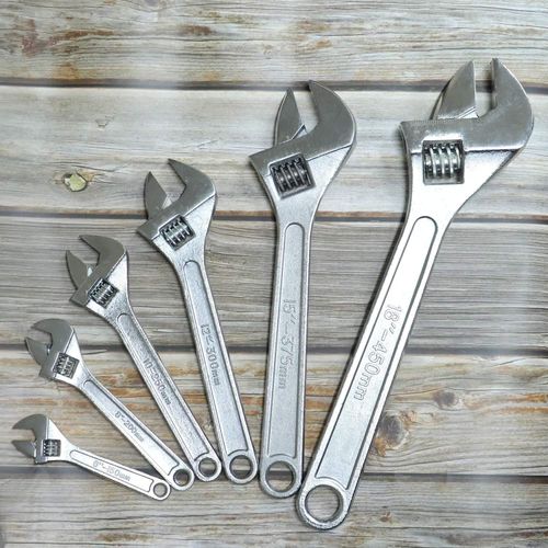product_image_name-Generic-6 Inch Silver Adjustable Wrench, 20mm Wide Jaw Opening, Carbon Steel Heavy Duty Shifting Spanner-7