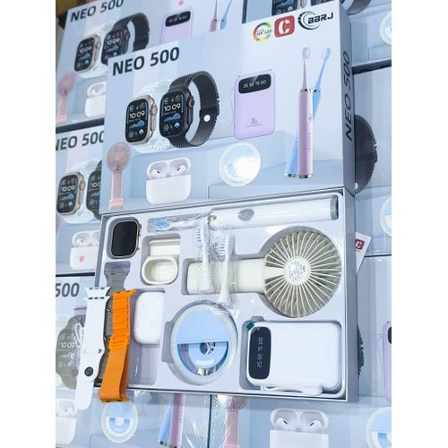 product_image_name-Generic-Neo 500  Smartwatch with 12-in-1 BT SMARTWATCH Set with earpod, Powerbank, mini fan, led light, 3 electric toothbrus, 3 straps AMOLED Display Multiple-3
